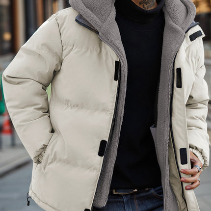 Men's Ski Thick Windproof Down Jacket Men's Fake 2-piece Cotton-padded Jacket