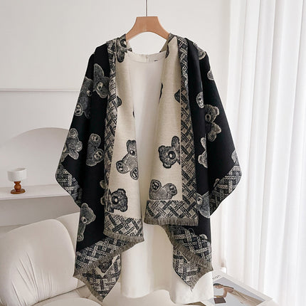 Warm Scarf Fashionable Outerwear Sweet Cute Double-sided Shawl