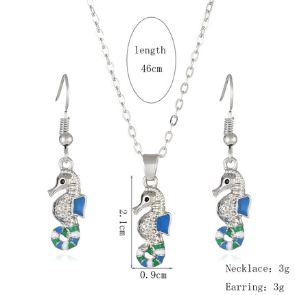 European And American Marine Life Necklace Earrings