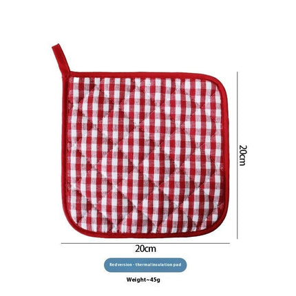 Cotton Yarn-dyed Plaid Baking Gloves Scald Preventing Met