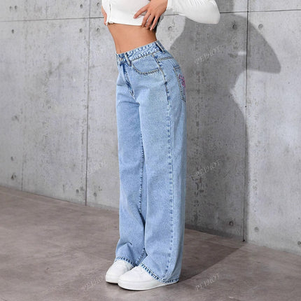 Women's Printed Jeans Summer Loose Trendy