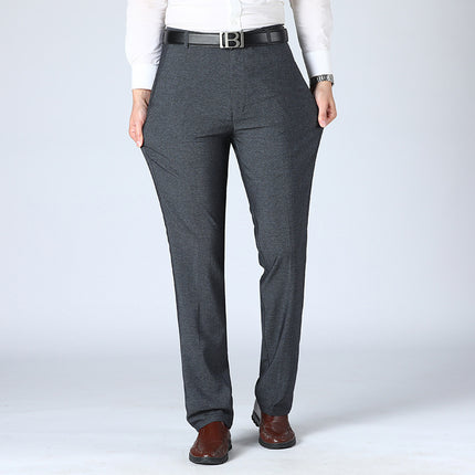 Men's Straight-leg Pants Loose High Waist Suit Pants