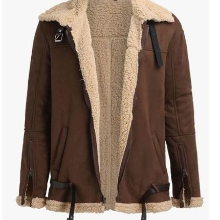 Men's Fashion One-piece Thickened Furry Jacket