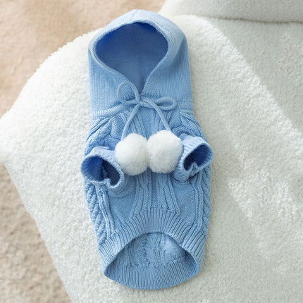Cat Fur Ball Sweater Two Feet Warm Hooded Dogs Teddy Pet Clothes