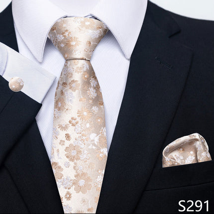 Men's Creative All-match Business Formal Wear Tie Scarf Cuff Buckle Set