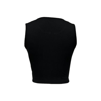 Ladies' Fashionable Rhinestone Letter Decoration Sexy Top Basic Versatile Vest