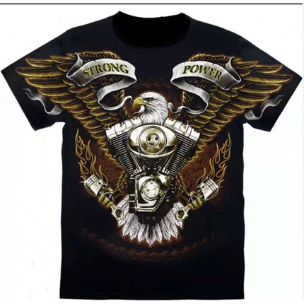 Printed Short-sleeved Leisure Motorcycle