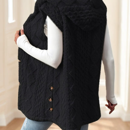 Women's Red Hooded Fleece Vest