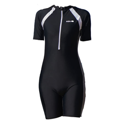 One-piece Swimsuit Short-sleeved Sunscreen Student Professional Training