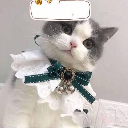 Cute Pet Lace Trim Scarf Saliva Towel