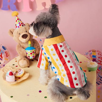 Thin Puppy Cute Flower Shirt Polka Dot Dress