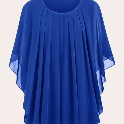 European And American Plus Size Women's Clothes New Belly-covering Slimming Loose Solid Color Short Sleeve