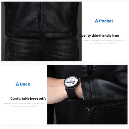 PU Leather Coat Men's Leather Jacket