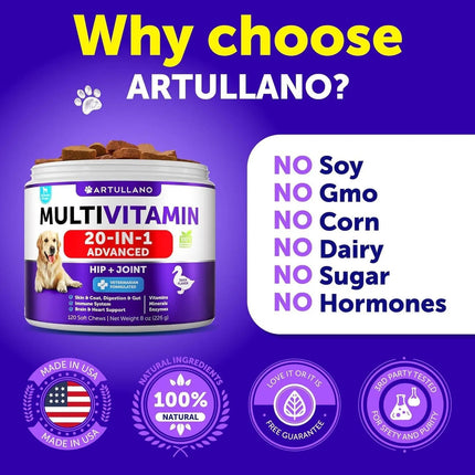 Do Not Sell On Amazon Dog Multivitamin Chewable With Glucosamine 20 In 1 Dog Vitamins And Supplements Senior & Puppy Multivitamin For Dogs Pet Joint Support Health Immunity Mobility Gut Skin 120 Chews