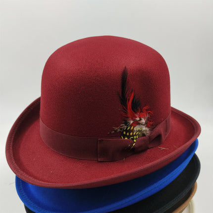 Men's Billycock Feather Fur Felt Hat