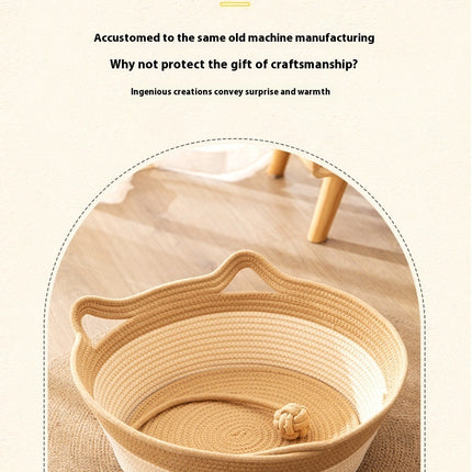 Coarse Linen Rattan Cat Nest Four Seasons Universal Bed Woven Cat Sleeping Mat