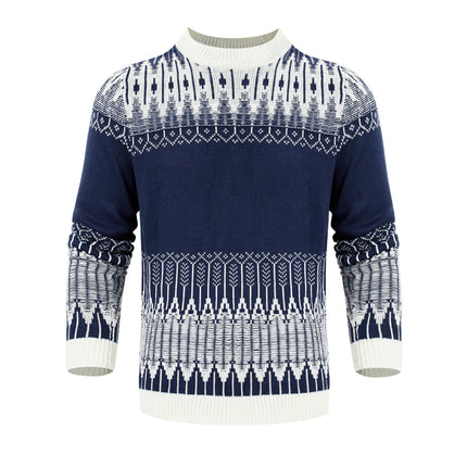 Men's Knitted Sweater Fashion Long-sleeved Pullover Tops Fall And Winter Clothing
