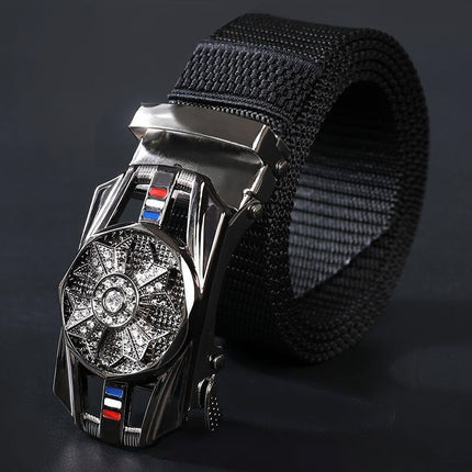 Good Luck Comes Woven Nylon Waistband Casual Fashion Belt