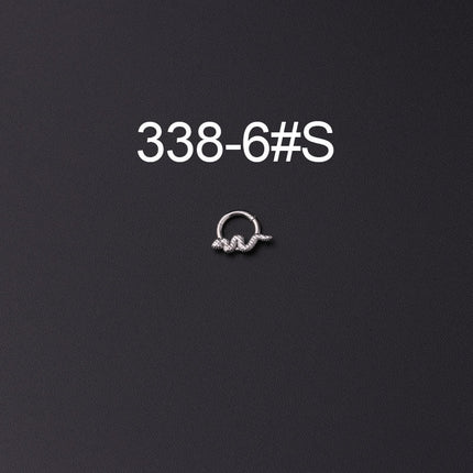 Snake-shaped Closed Ring Interface Ring Ear Bone Nose Ring