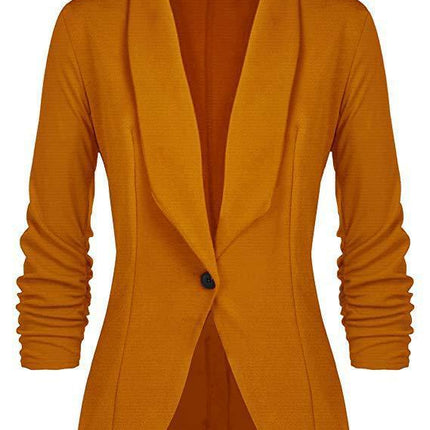Fall Women's Clothing Pleated Sleeve Work Office Jacket Small Suit