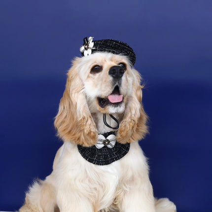 Flower Beret Hat Bow Lace Bib