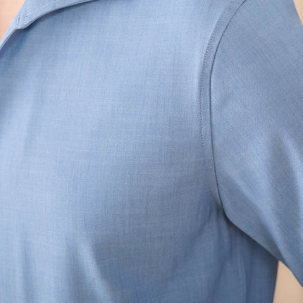 British Men Draping Anti-wrinkle One-piece Collar Casual Long-sleeved Shirt