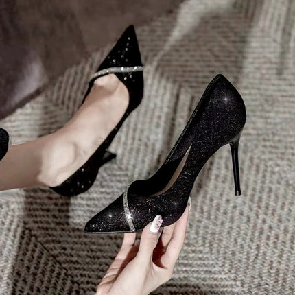 Women's Stiletto Pointed Toe Low-cut High Heels