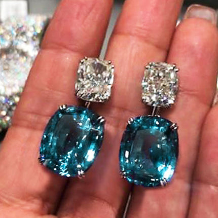 Oversized Square Diamond Zircon Earrings For Women