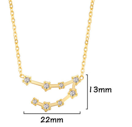 A Stainless Steel Necklace With Diamond-encrusted Pendant For The Twelve Zodiac Signs