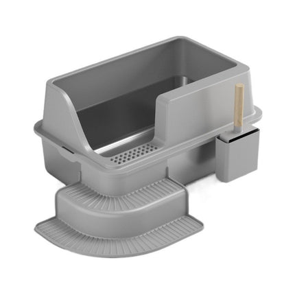 Semi-closed Stainless Steel Litter Box Oversized