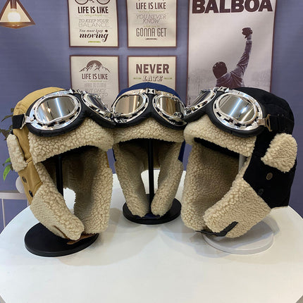 Outdoor Riding Warm Tank Skiing Cold  Anti-chill Ear Protection Plush Cotton Thunderbolt Hat