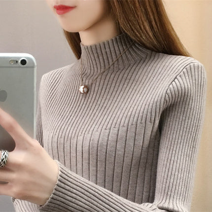 Slim Fit Slimming Inner Knitted Bottoming Shirt Women's Long Sleeve