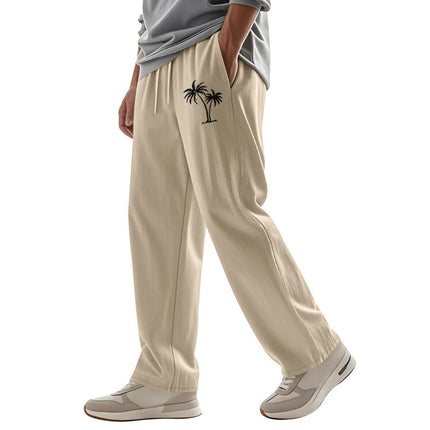 Casual Hawaiian Beach Coconut Print Trousers