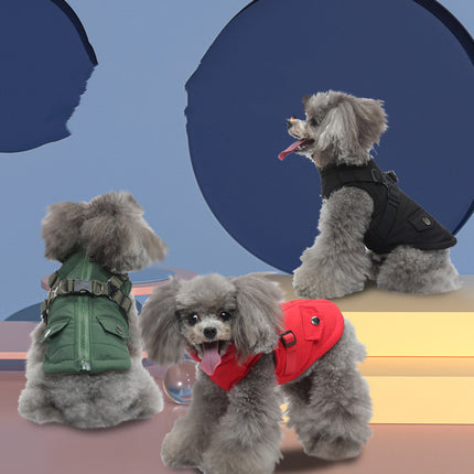 Pet Winter Cotton Dog Clothes Zipper Jacket Dog Supplies
