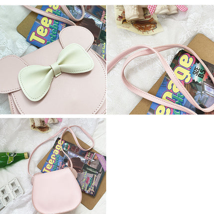 Cute And Adorable Bowknot Soft Girl Student Children's Small Bag Pu Female