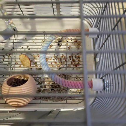 Gradient Colorful Bird Rope Perch Stand For Bird Cages Bendable Climbing Rope Cage Accessory Toy For Cockatiel Parakeet Sugar Glider