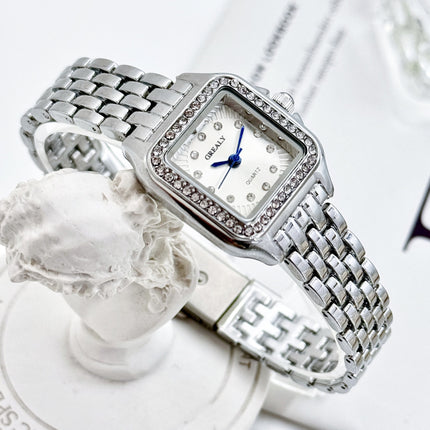 Classic Retro Square Waterproof Women's Diamond-embedded Watch