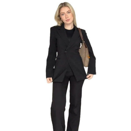 Women's V-neck Single Button Waist Suit Jacket