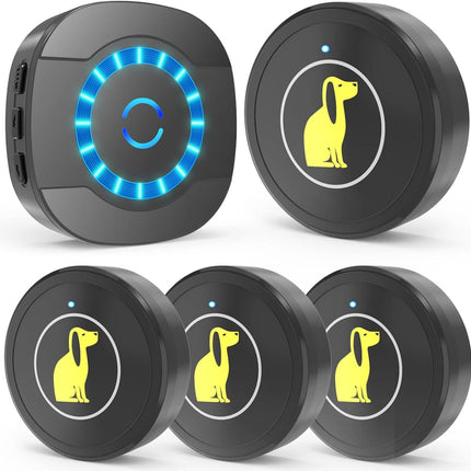 Dog Door Bell, Dog Bell For Training Doggie Door Bell For Dog Puppy Training Sliding Door,Go Outside Doorbell And Waterproof Touch Button