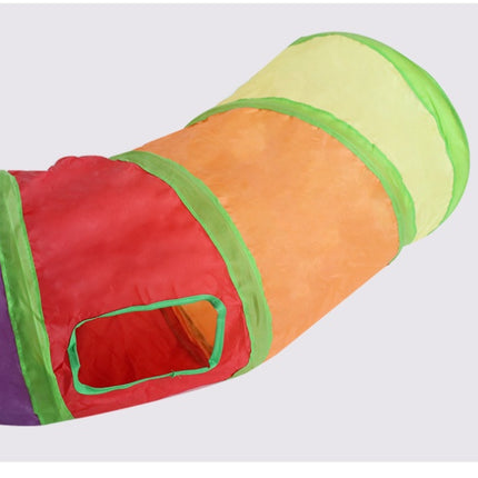 Rainbow S-shaped Cat Tunnel Self-hey Educational Cat Toy Collapsible Cat Tunnel