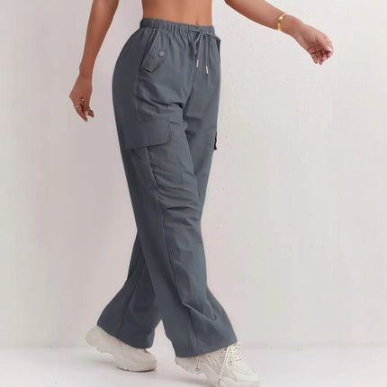 High Waist Drooping Quick-drying Leisure Wide Leg Track Pants