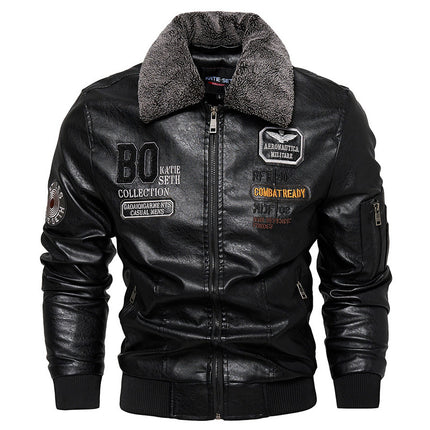 Foreign Trade New Men's Casual Fashion Leather Slim Fit Leather Jacket Coat