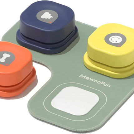 MEWOOFUN Dog Talking Buttons Set - 3 Recordable Communication Buttons With