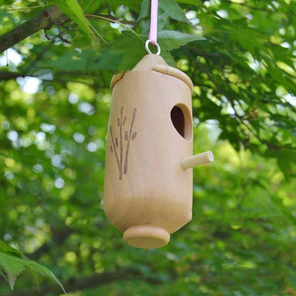 Hummingbird Hanging Swing Bird Nest House Wooden Craftwork