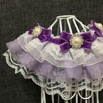 Cat Dog Pet Jewelry Necklace Bow Tie Lace Saliva Towel