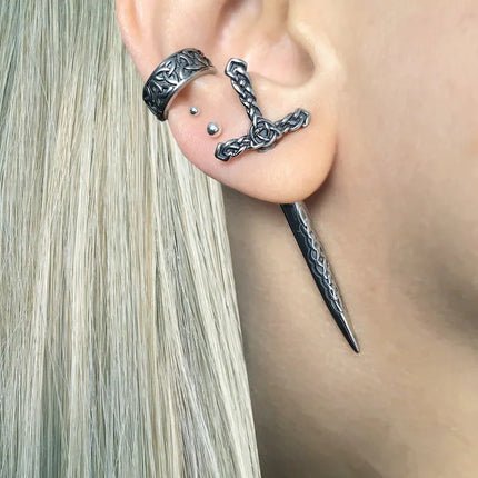 Women's Gothic Retro Sword Stud Earrings