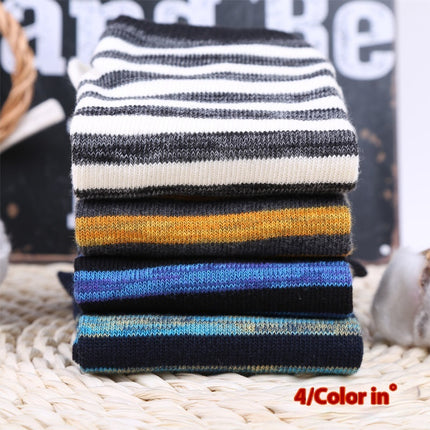 Niche Mixed Color Stripe Short Split Toe Cotton Socks