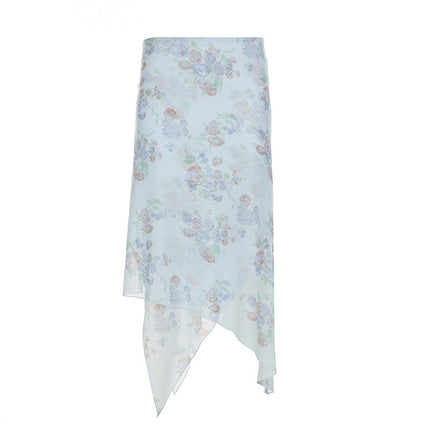 Sneaky Design Floral Flounce Irregular Long Dress