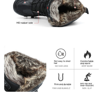 Snow Boots Cotton Boots Winter High-top Fleece-lined Warm Slugged Bottom Lace-up