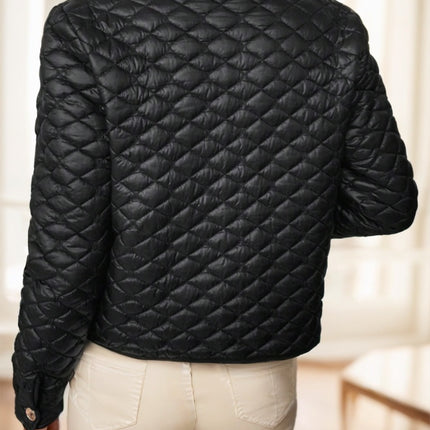 Clasi Elegant Diamond-Quilted Plus Size Women's Winter Short Padded Coat